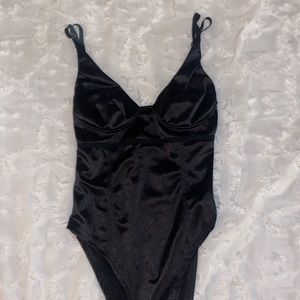 Faux leather body suit